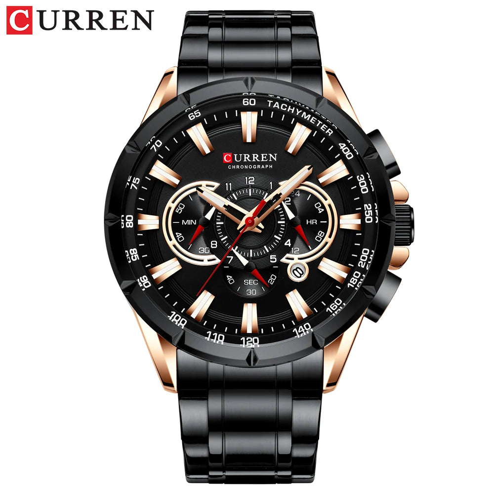 Relogio Masculino CURREN Business Men Watch Luxury Brand Stainless Steel Wrist Watch Chronograph Army Military Quartz Watches