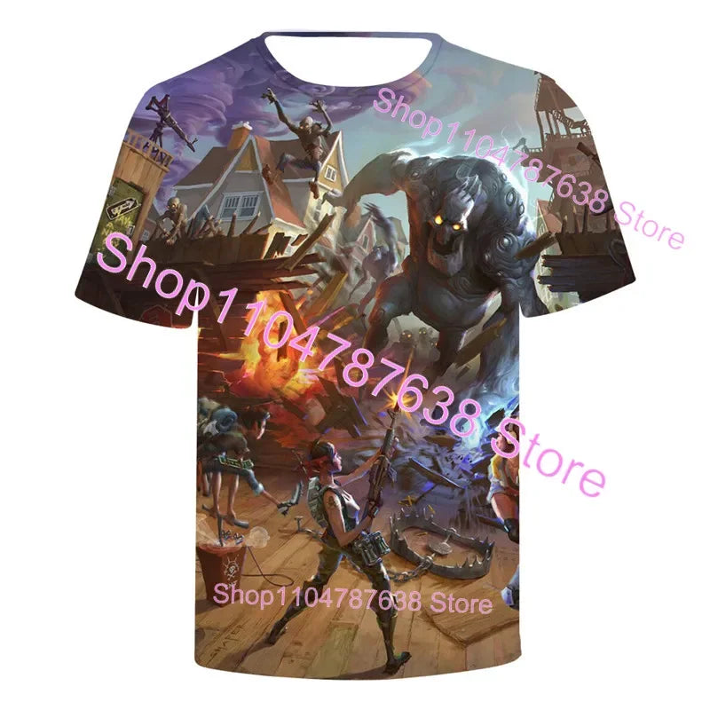 Summer T-shirt Raven Ultima Knight F-Fortnite T Shirt 3D Print Banana Peely Men's Tee Battle Royale Game Tops Birthday Gifts