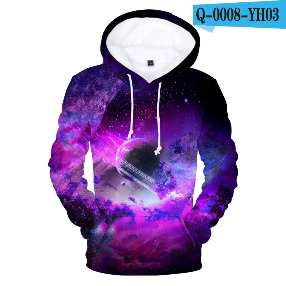 Classic Popular Purple Sky Male Space Galaxy 3D Print Hoodies Sweatshirts Men/Women Long Sleeve Sweatshirt Casual Pullovers