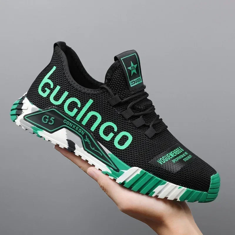 Gym New Vulcanized Lace-up Walking Sneakers Comfortable Wear-resistant Casual Shoes Walking Summer Mesh Flats Fashion Breathable
