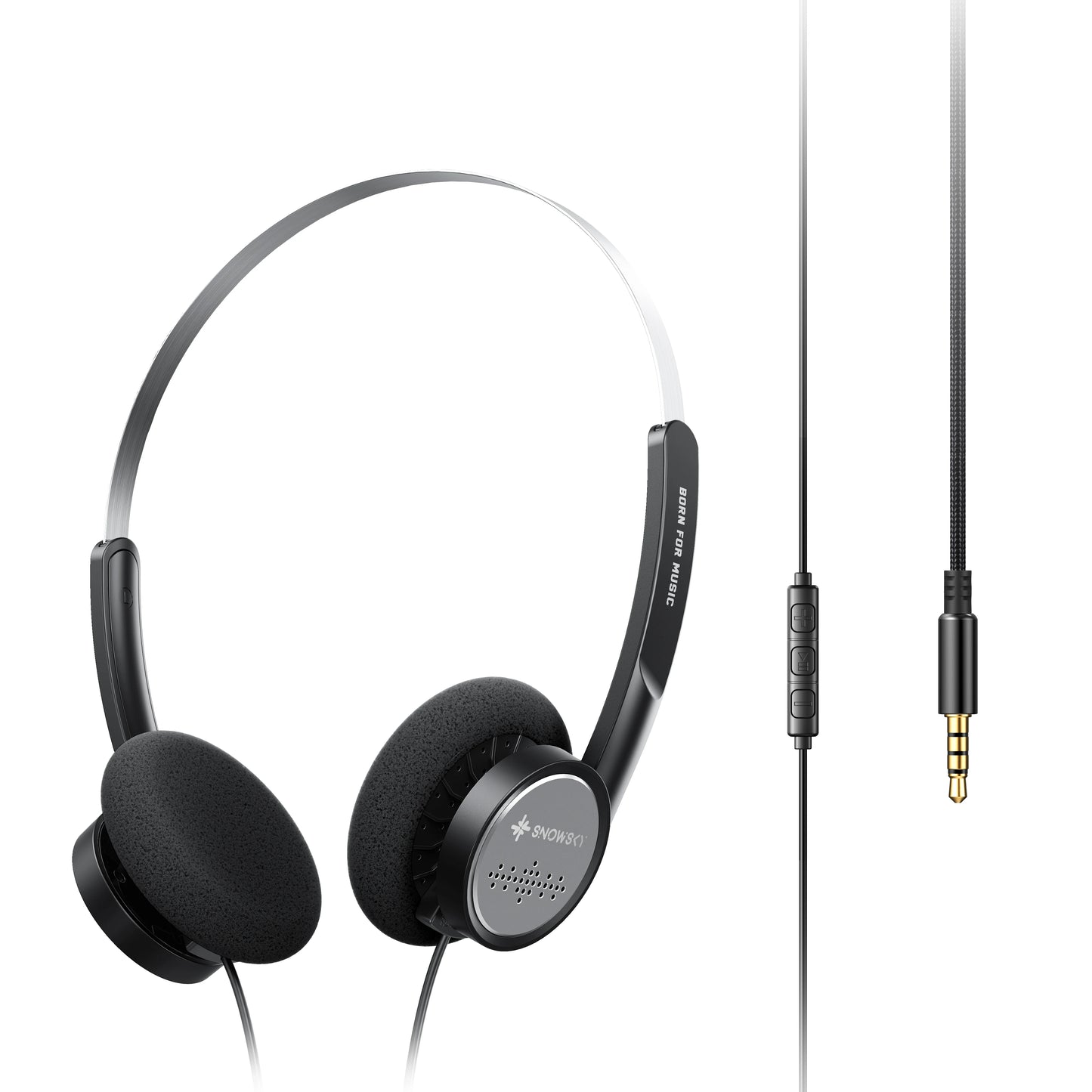 FiiO Wind 3.5mm Wired On-Ear Headphones with Microphone, HiFi Sound 40mm Dynamic Driver Gaming & Recording Headphones