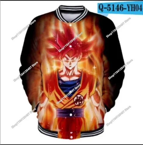 Dragon Ball Streetwear Baseball Uniform for Man Women Son Goku Adults Costumes Jackets Spring Fall Coat Cardigan Sweatshirt Gift