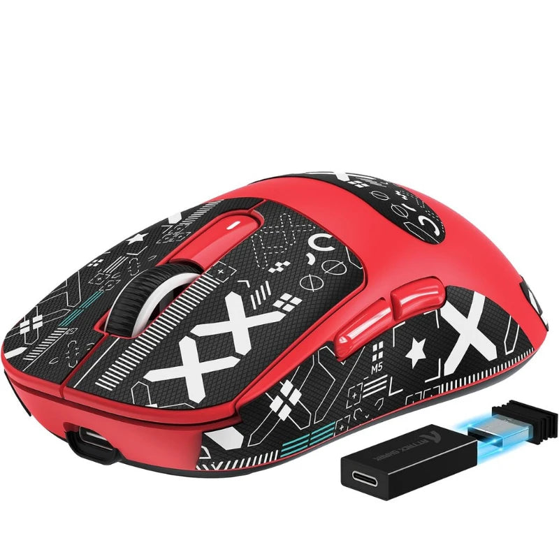 Rato Gaming Sem Fios Bluetooth Attack Shark X3Pro PixArt PAW3395 26000dpi, Rato Ótico com Ligação Tri-Mode e Macros para Gaming