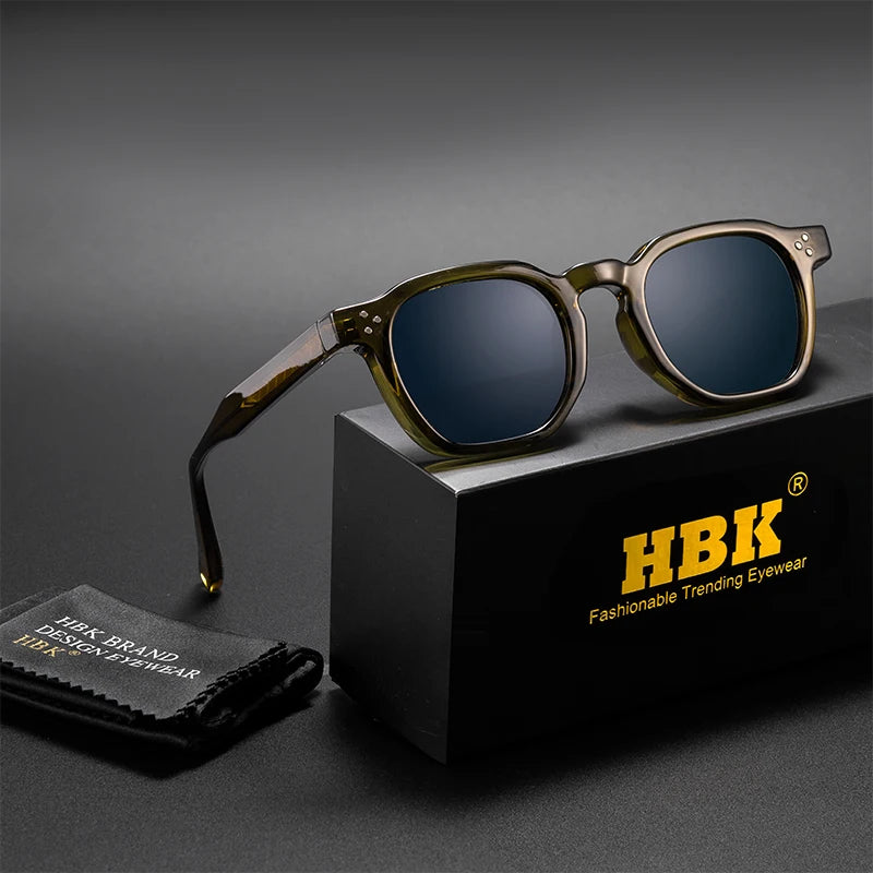 HBK Fashion Retro Men Sunglasses Classic Square Frame Design Sun Glasses Women Outdoor Travel Party Business Festival Gift