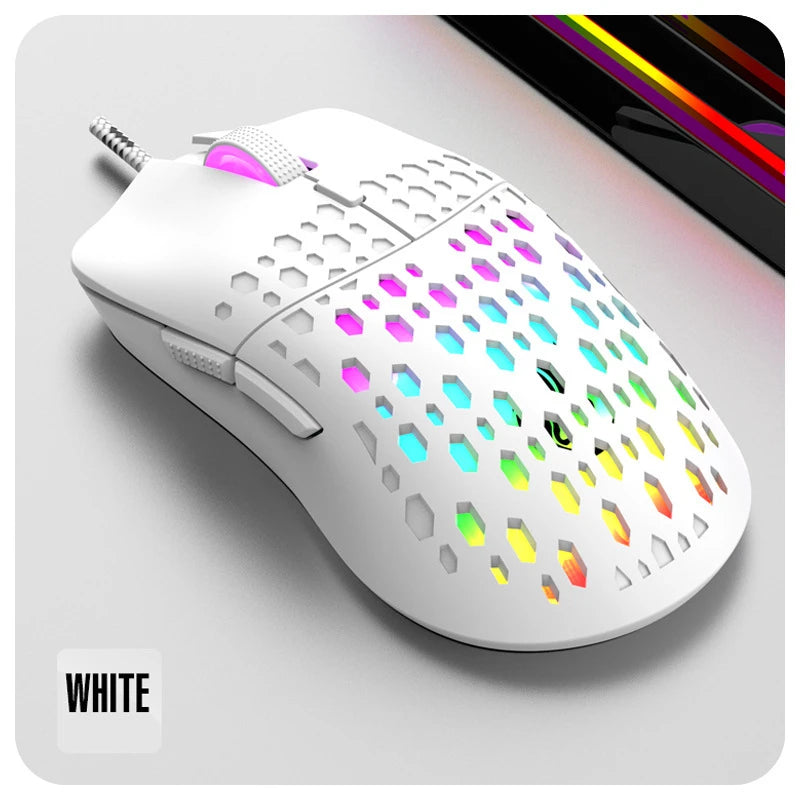 OnePlus G701 Wired Gaming Mouse, 6-Button Honeycomb RGB Gaming Mouse for PC, Ergonomic USB Wired Gaming Mouse for Windows, macOS & Office Use