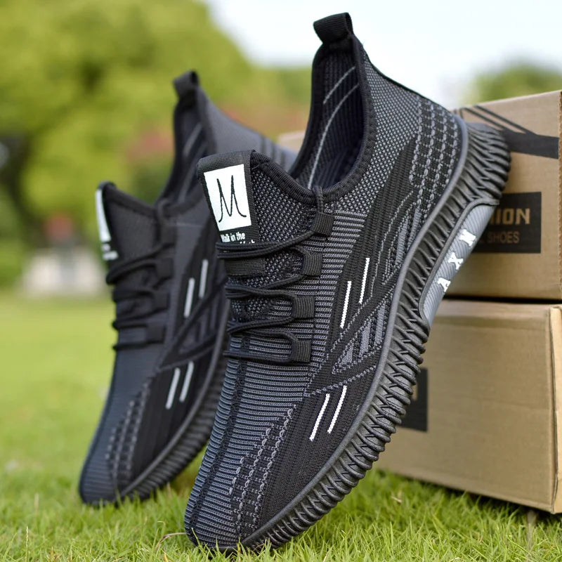 New Summer Men's Shoe Versatile Coconut Shoe Breathable Thin Mesh Casual Slip-On Sports Shoe Comfortable Low Cut round Toe