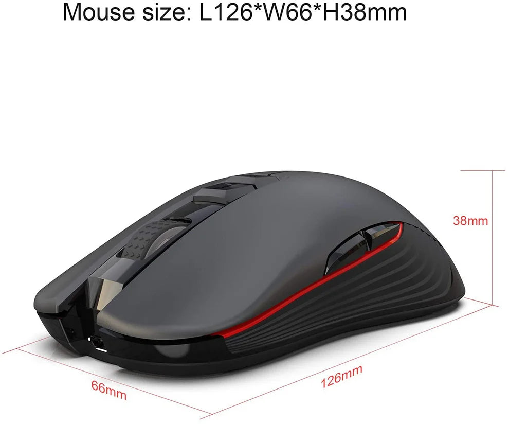 Bezprzewodowa mysz gamingowa 2.4G USB-C, ładowalna, 3600DPI, 7 przycisków, Type-C, cicha mysz do MacBooka, laptopa i PC, mysz komputerowa do gier