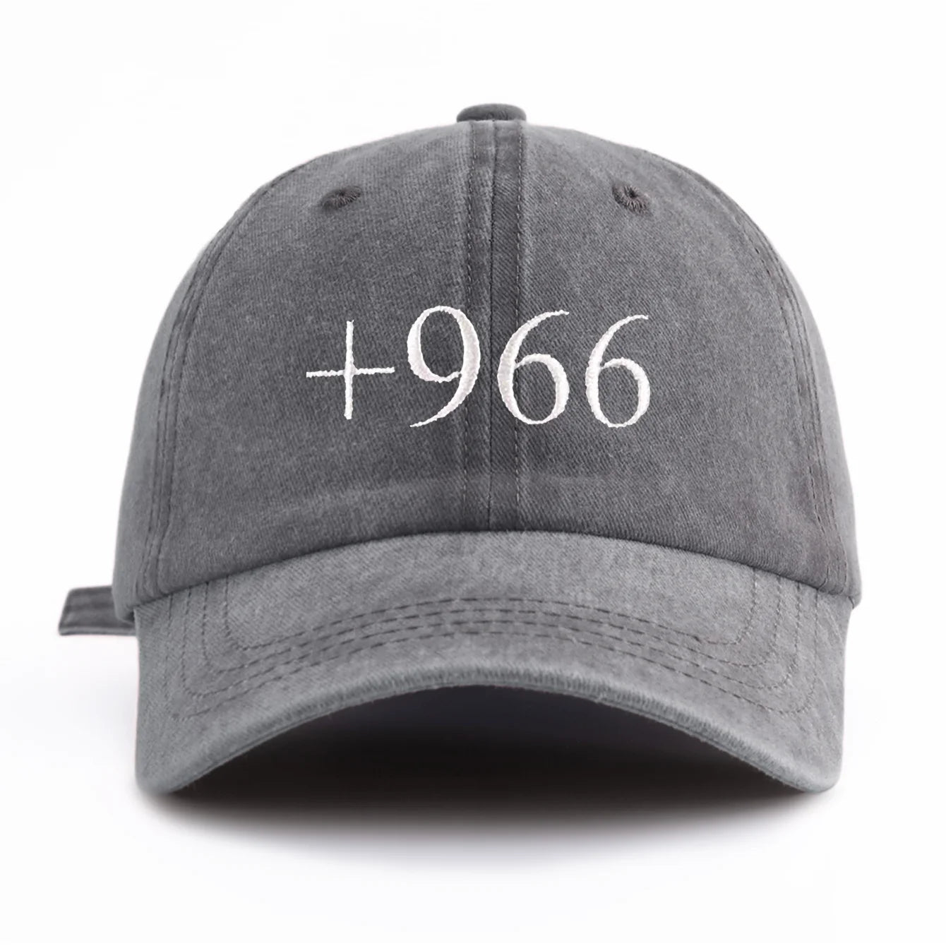 1pc +966 Embroidery Washed Baseball Cap for Adults, Minimalist Retro Style Casual Soft Adjustable Dad Hat, Perfect As Gift