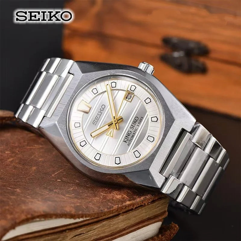 Novo relógio mecânico automático Seiko 2026 para homem e mulher, estilo business e lazer, com calendário, iluminação noturna, impermeável, para casal