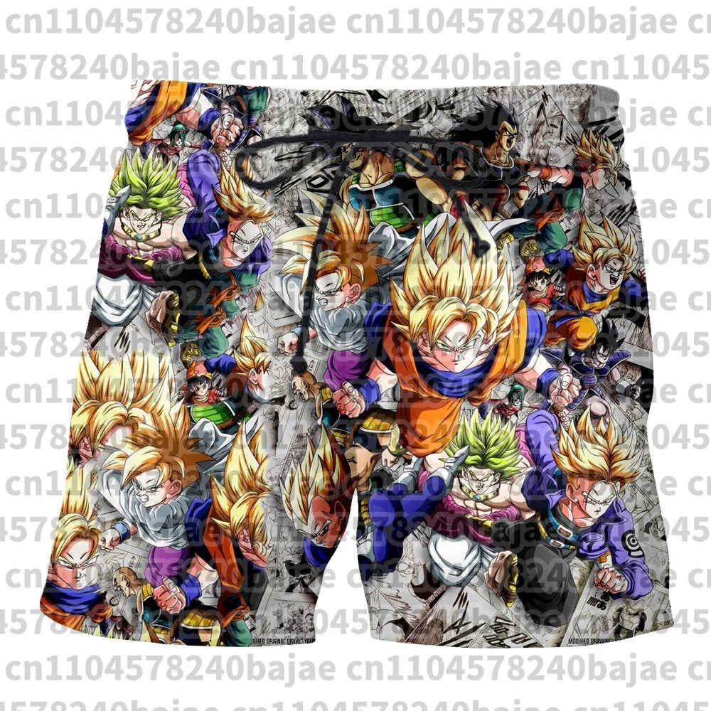 Dragon Ball 3D Print Shorts 2026 Japanese Anime Breathable Quick-Dry Sport Pants Retro Y2K Hip Hop Summer Men's Beach Shorts