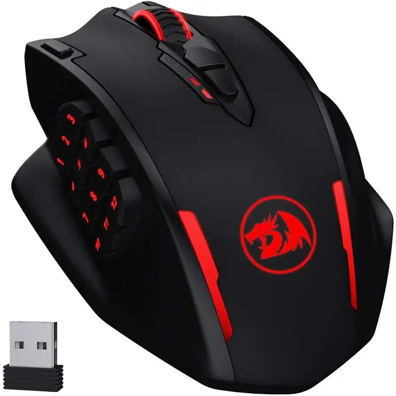 Mouse da gaming Redragon M913 16000 DPI cablato e wireless 2.4Ghz RGB ottico, 16 pulsanti programmabili, mouse nero/bianco