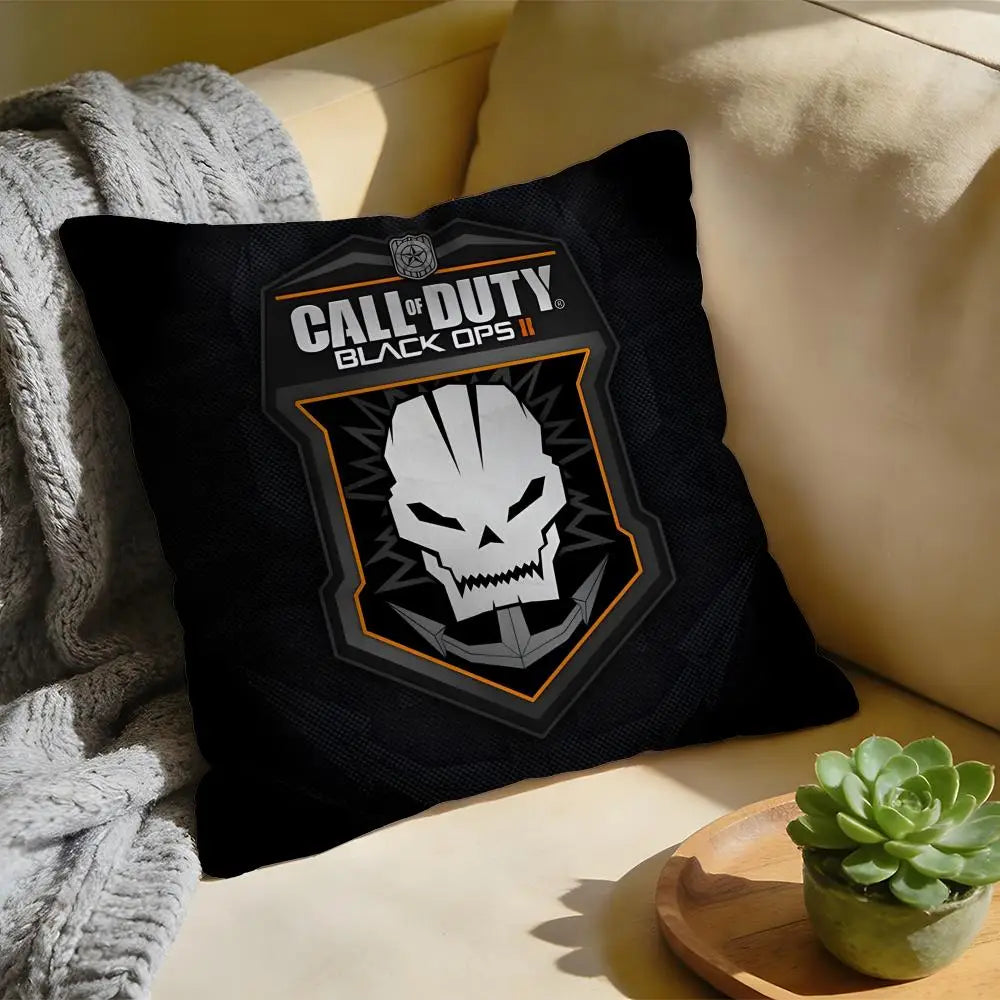 Cushion Cover Washed Linen Soft Breathable Decorative Case for Sofa Home Pillow cover Game C-Call of D-Duty Black Ops