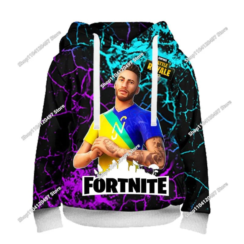 Sweatshirts com Capuz Fortnite 2025 Novas com Impressão 3D para Homem, Hoodie Harajuku de Manga Comprida, Sweatshirt Oversized Unissexo para Cosplay