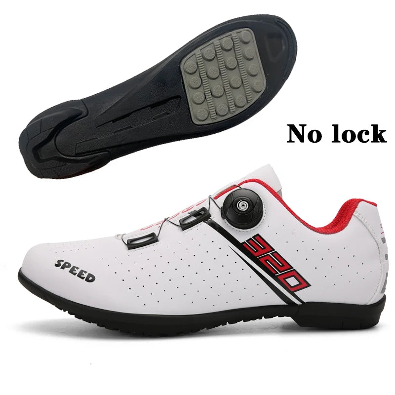 Professional Cycling Shoes Rubber Outsole Knob Buckle Shoes MTB Women Lockless Indoor Cycling Men Cross-Country Cycling Shoes