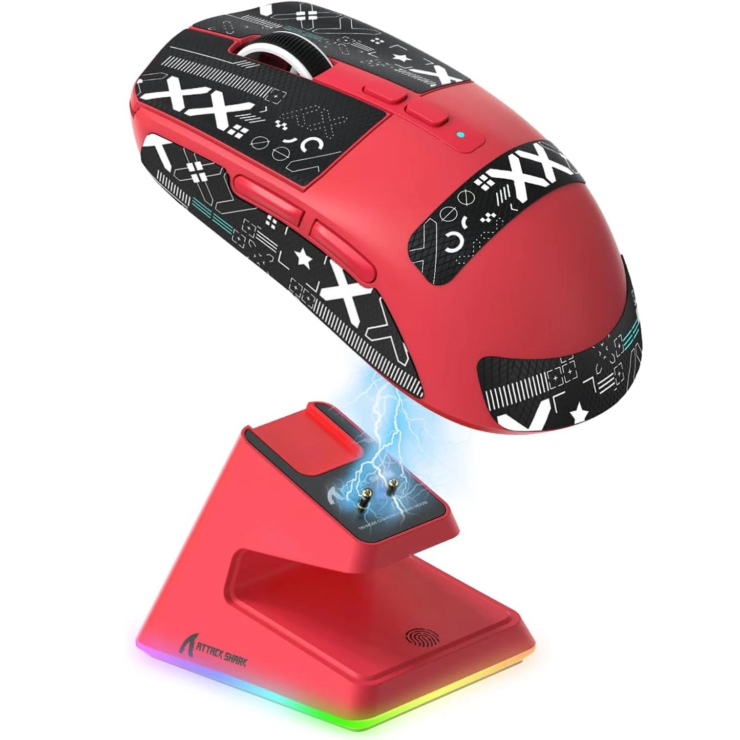 ATTACK SHARK X6 Superlight Gaming Mouse with Charging Dock, 49g Wireless Gaming Mouse, PixArt PAW3395 Sensor, Tri-Mode BT/2.4G/Wired, 26000 DPI