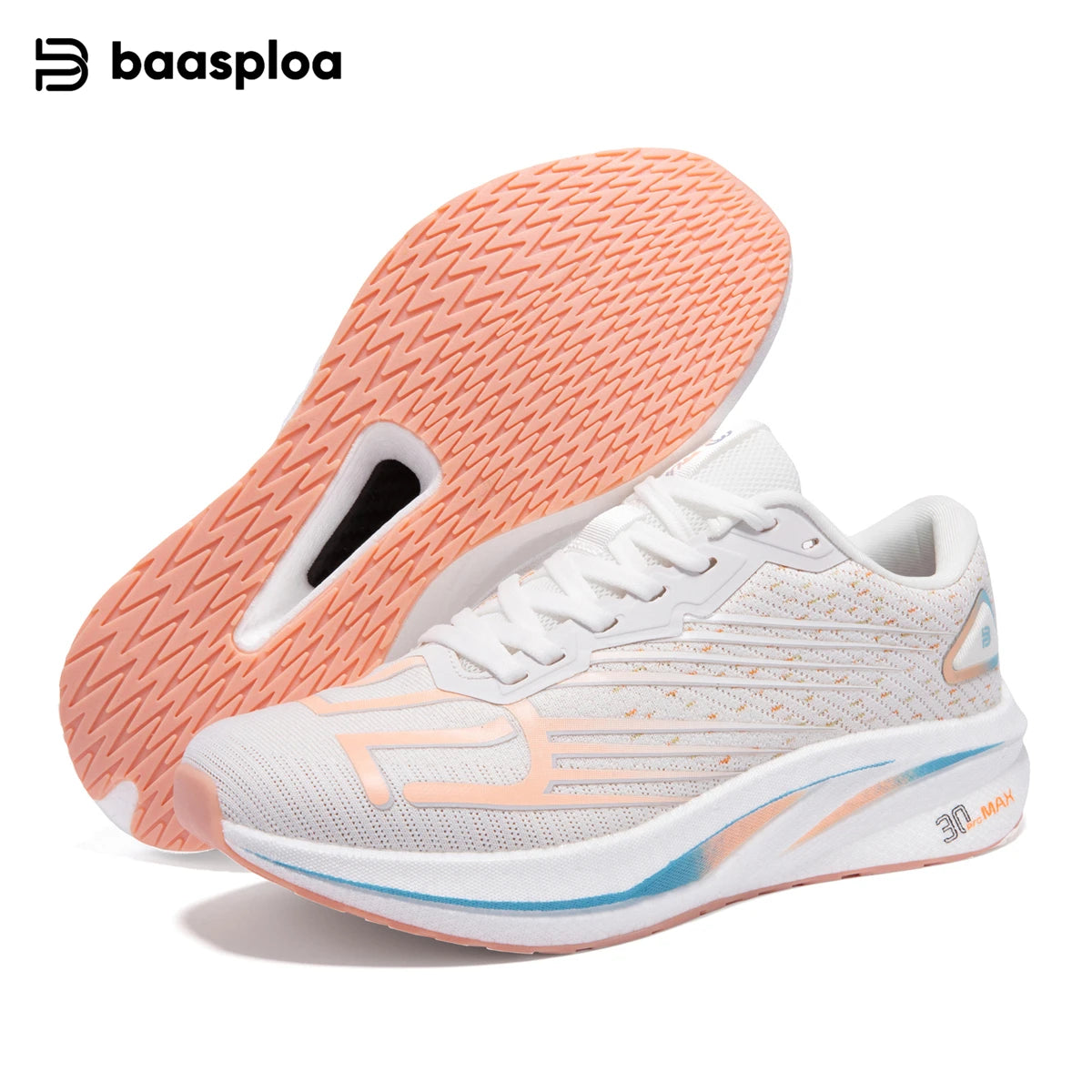 Zapatillas profesionales de running Baasploa para hombre, ligeras y transpirables, zapatillas deportivas de jogging para mujer con placa de carbono y suela antideslizante