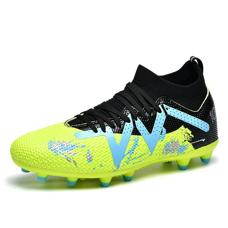 AG/FG Long Studs Soccer Shoes,PU Fabric Mixed Upper,TPU Sole Wear Resistant Anti Slip,Men Women Kids Youth Outdoor Sports