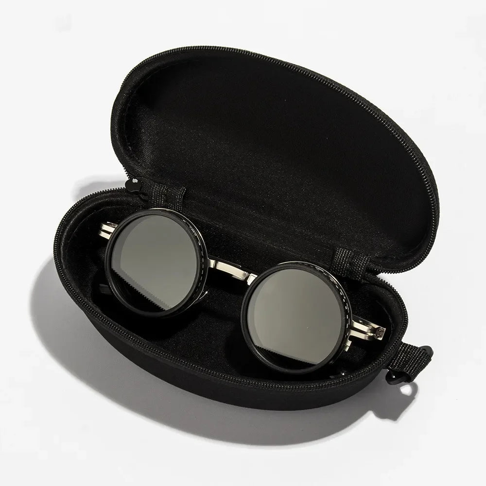 New ND2-400 Adjustable Dimming Glasses 9 Level UV400 Fishing Sunglasses With Glasse Case ND Filter Sun Glasses Driving