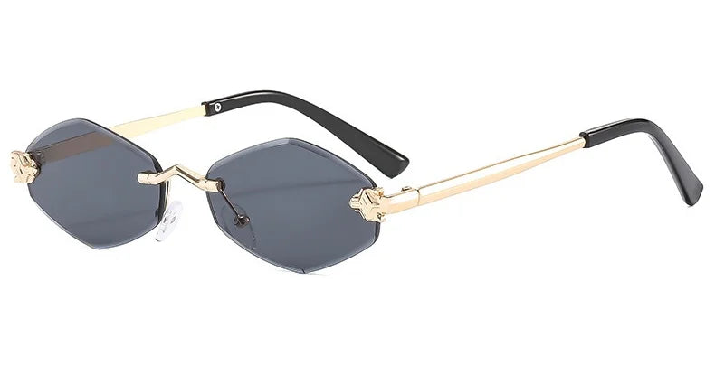 Frameless Rhombus Personalized Women's Sunglasses,Elegant And Versatile Classic Sunglasses Luxury And High-End Sunglasses UV400.