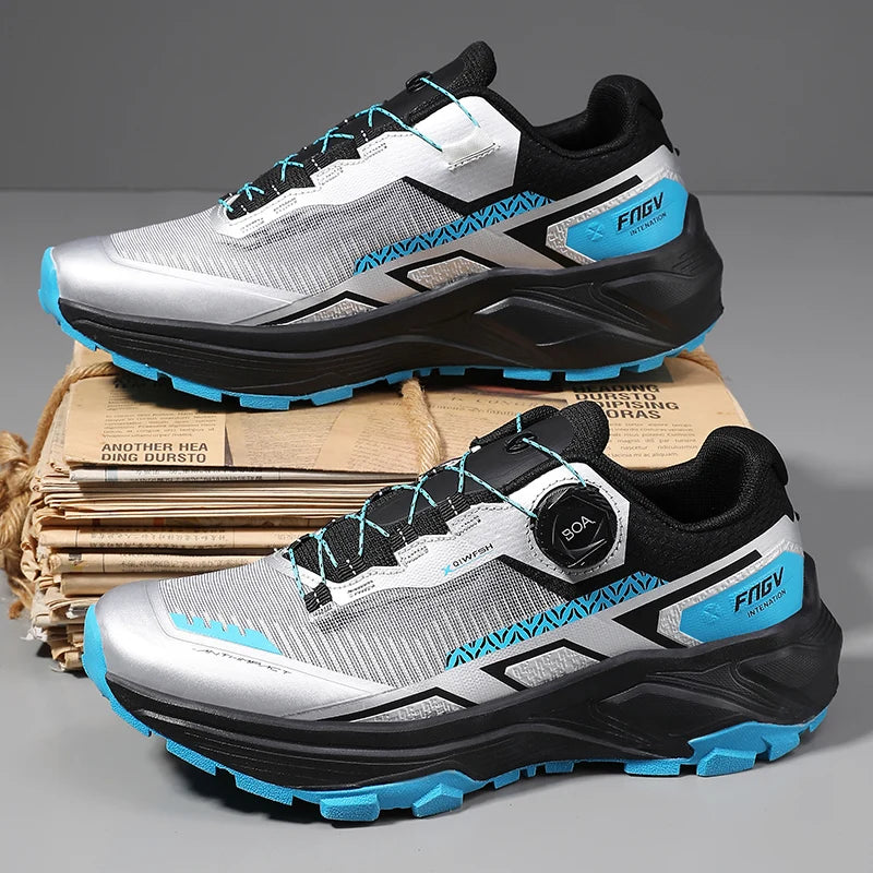 Spring & Summer Men's Running Shoes Outdoor Hiking,Wear-Resistant Trail Shoes with BOA Closure,Breathable Sports & Casual Style