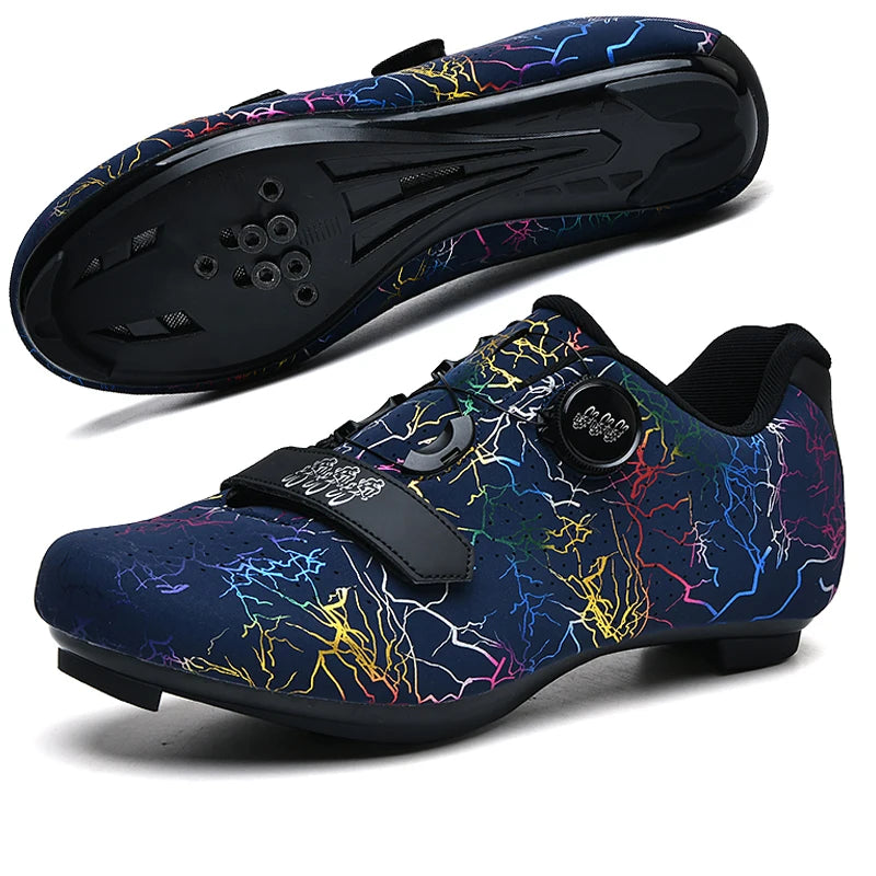 New Cycling Shoes Men's Self-locking Racing Road Cycling Sports Shoes Lockless Training Shoes Women's SPD Cleats Cycling Shoes