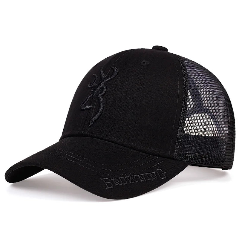 Embroidered Totem Baseball Hat, High Quality Hip Hop Outdoor Mesh Hat, Sunshade, Breathable Truck Hat