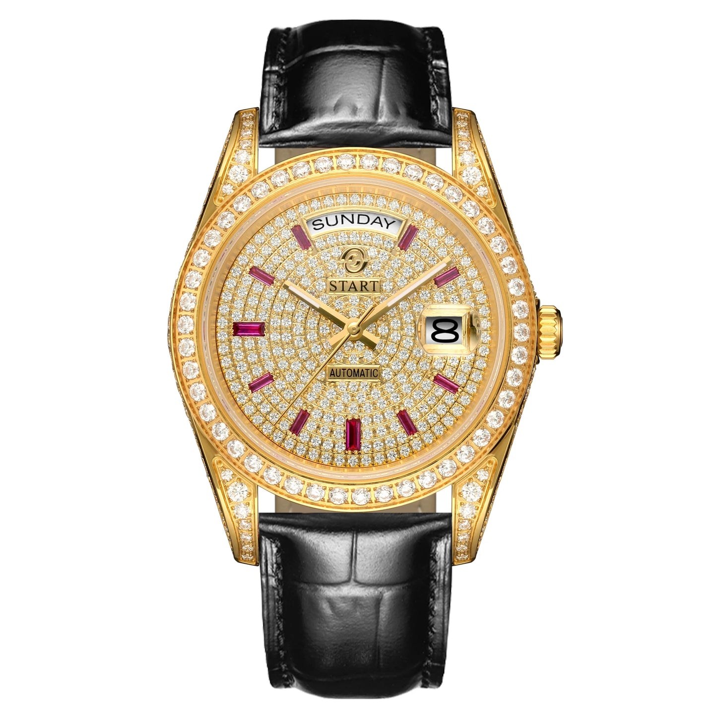【START】Gypsophila Men's Watch Official Authentic Diamond Watch Waterproof Automatic Mechanical Watch Date Week Function