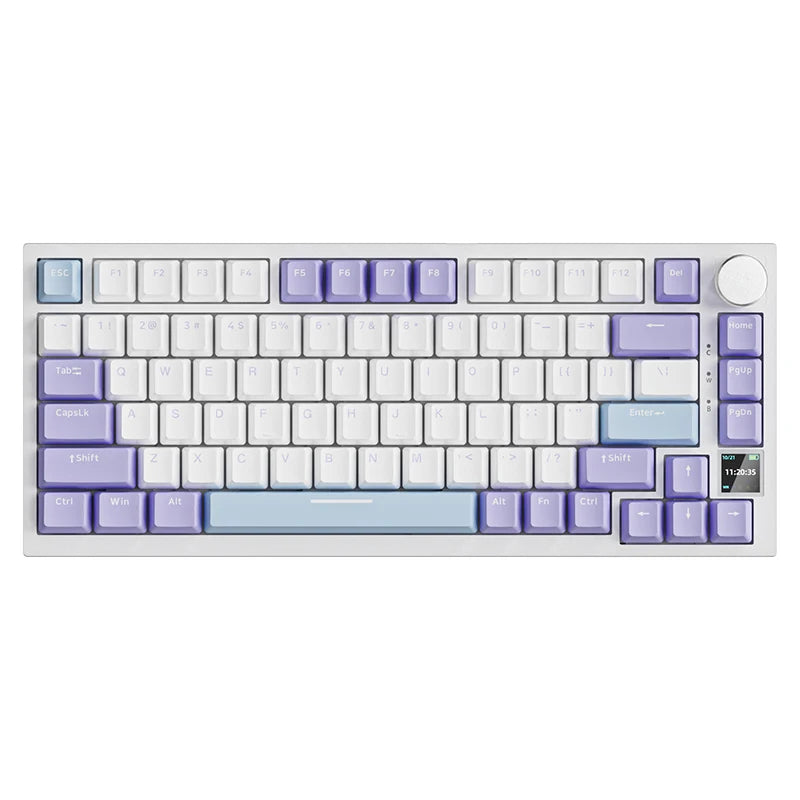 Ajazz AK820 Pro Gaming Mechanical Keyboard 75% Bluetooth/Wireless Customized Gamer Keyboard with TFT Color Screen Knob for PC