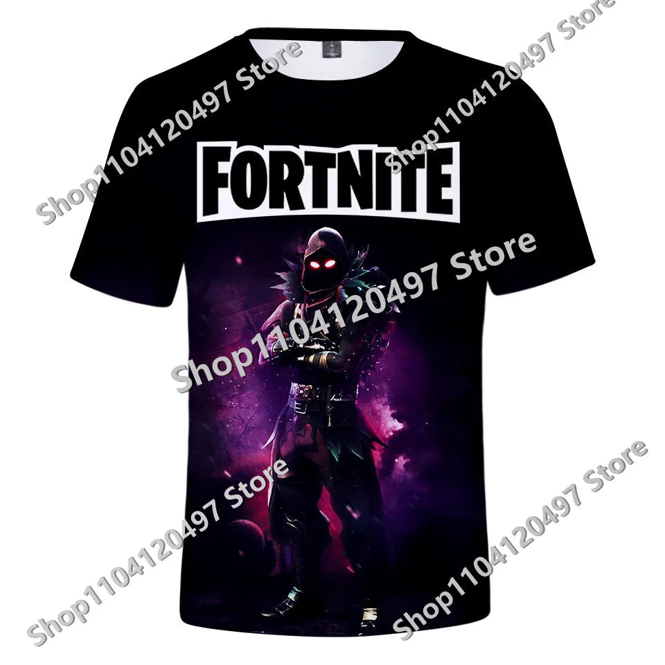 Fortnites Theme Birthday Number T-Shirt Summer Child White Clothes Cartoon Hot Game Short Sleeve Tees Casual Tops Funny Gifts