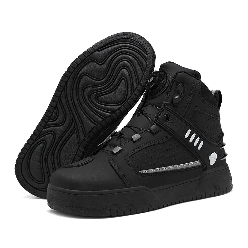 Motorcycle Boots Men Biker Shoes Moto Sneaker Microfiber Leather Adventure Motocross Shoes Anti-slip Motorcycle Equipment