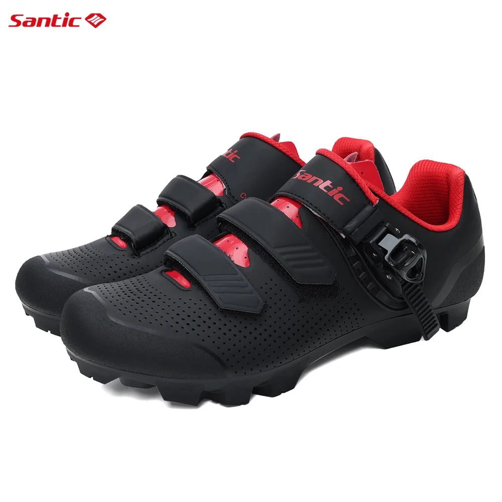 Santic Mountain Bike Lock Shoes for Men SPD Locking Shoes MTB Bike Accessories Breathable Self-Locking Unisex Cycling Sneakers