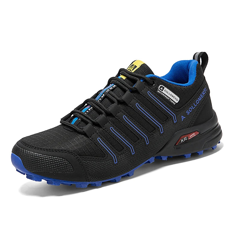 Men's Waterproof Hiking Shoes Outdoor Breathable Travel Walking Shoes Tactical Training Shoes Comfortable Lockless Cycling Shoes
