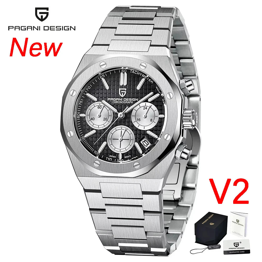 Pagani Design 2026 New Vk63 Fashionable Men V2 Quartz Chronograph Luxury Sapphire Stainless Steel Waterproof Sport 20Bar Luminou