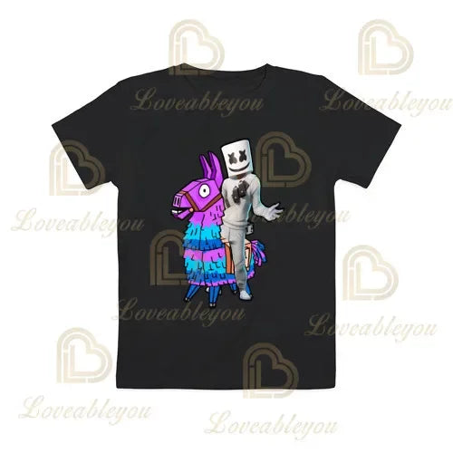 T-shirt Cartoon Fortnite para Rapazes e Raparigas, Battle Royale 3D, 3 a 14 Anos, Victory Royale, Top de Jogo para Criança e Roupa Teen