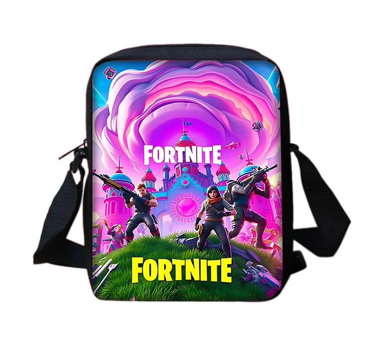 Mala de ombro estilo messenger com estampado Hot Game Boy Girls, design infantil F-FortniteS, mala casual para homem e mulher, bolsa para telemóvel e saco de compras