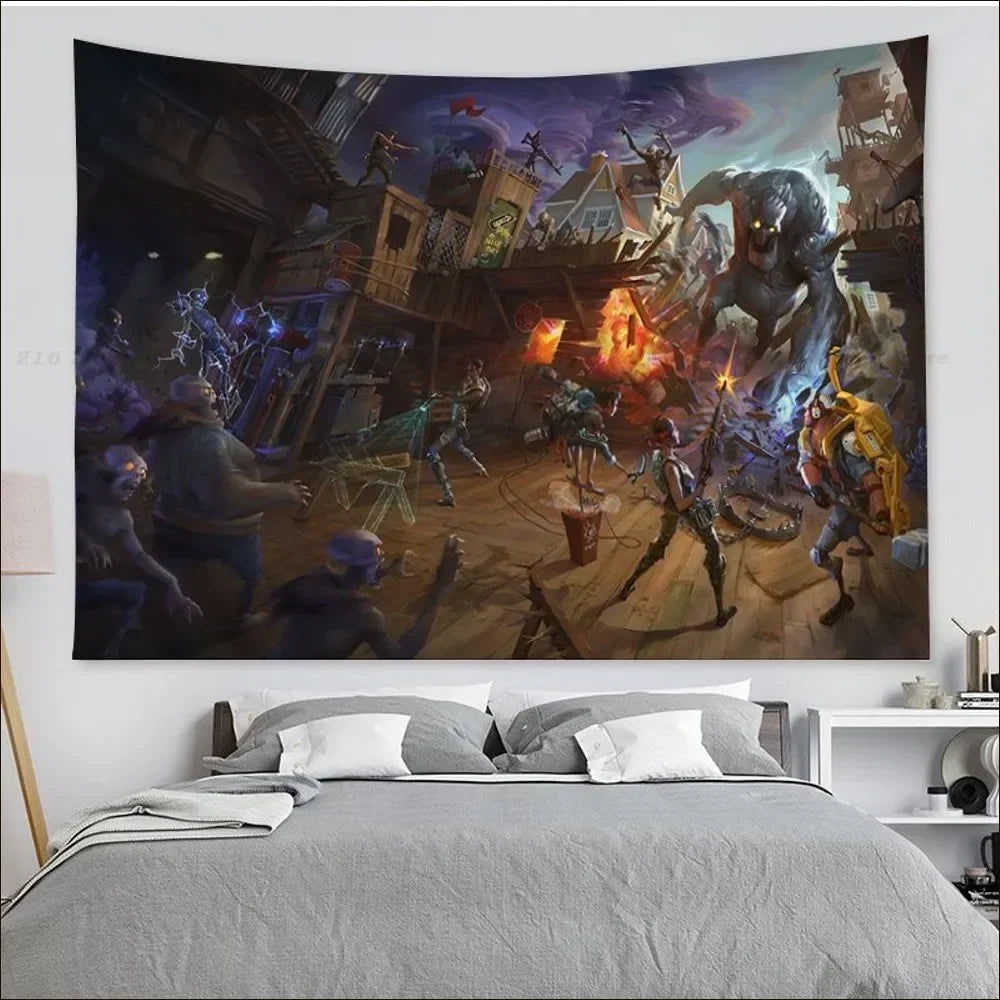 Cartoon Battle Royales F-Fortnites Tapestry Tapestry Art Printing Indian Buddha Wall Decoration Witchcraft Bohemian Home Decor