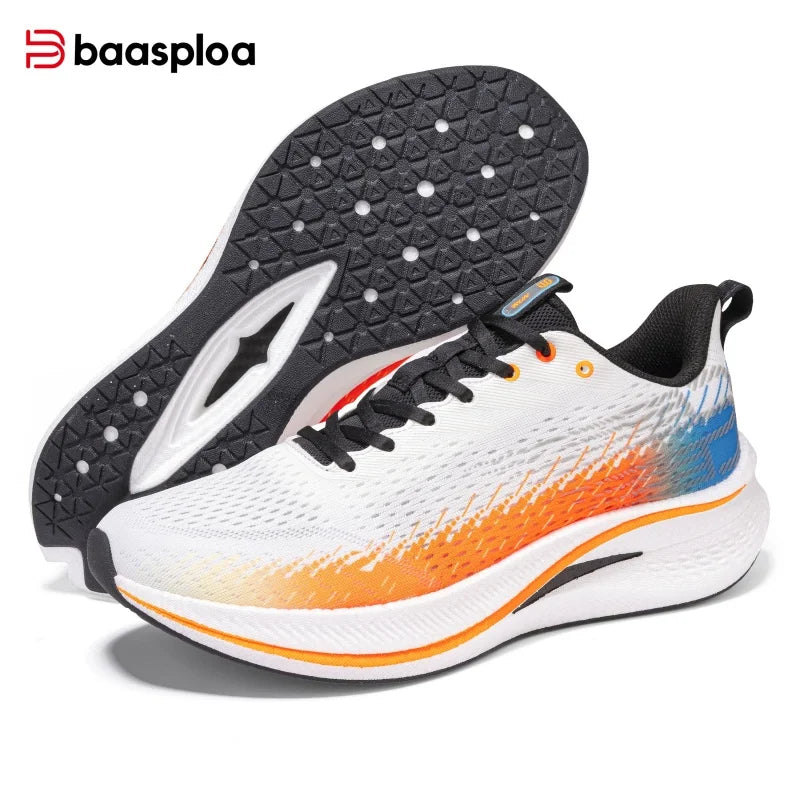 Baasploa Men Jogging Sports Shoes Carbon Plate Professional Cushioning Sneakers Male Outdoor Breathable Non Slip Running Shoes