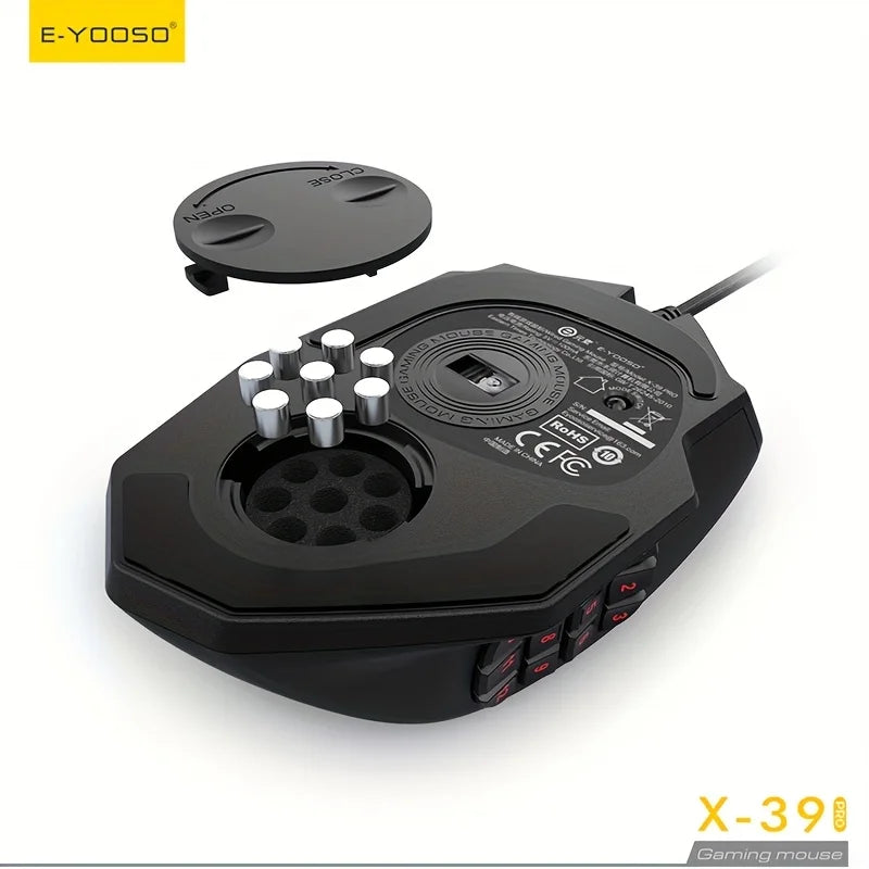 E-YOOSO X-39PRO Wired Gaming Mouse with Side Keys, Newly Upgraded Sensor SG8960, Ergonomic Mouse, Esports Mouse, Optical Mouse