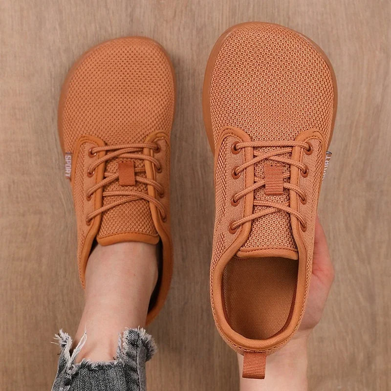 Summer Breathable Women's Flat Shoes Lightweight Mesh Comfortable Walking Shoes Men's Wide Foot Soft Sole Casual Wear Bare Foot