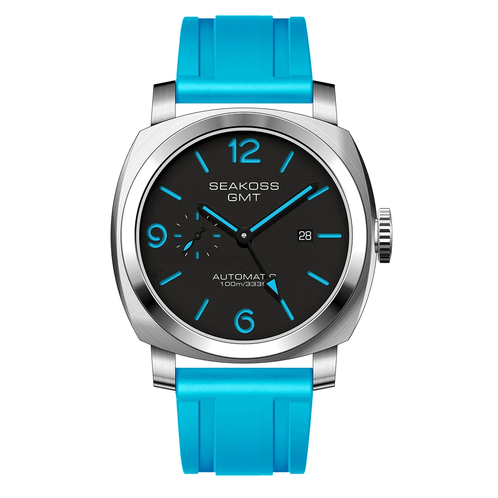 SEAKOSS GMT Men‘s Diving Automatic Mechanical Watches Seagull ST2557 Movement 316L Super Luminous Calendar 10Bar Reloj Homber
