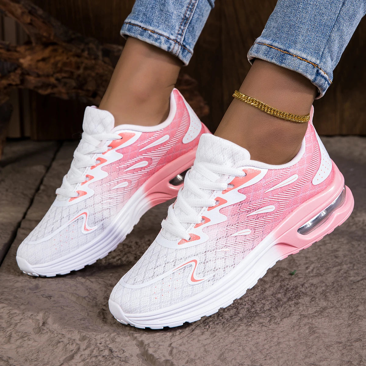 YRZL Women Sneakers Shoes Breathable Lightweight Running Shoes Non Slip Wear Resistant Comfortable Women's Walking Shoes