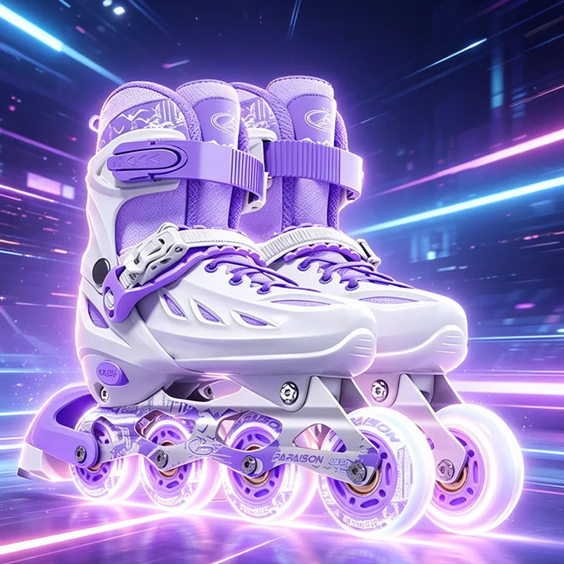 Inline Skates boy black Adjustable Size pink girl Children Sports Rollerblades High Speed new LED Light Up Professional