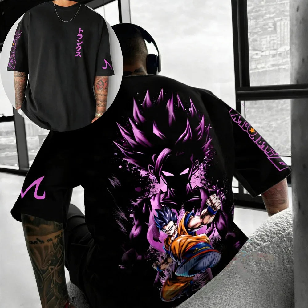 Oversized Cosplay Costumes Dragon Ball Broli 2026 Summer New Product Harajuku Anime Printed Y2K Hip Hop Casual Unisex T-shirt