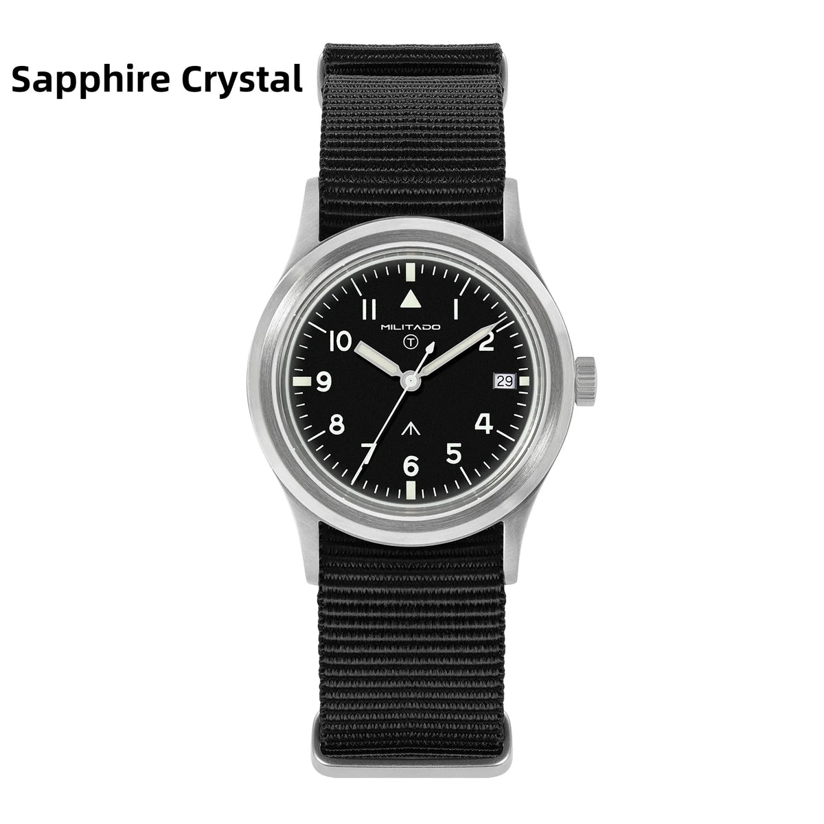 Militado ML14 36mm Watch VH31 Sweep Second Quartz Movement Watch Sapphire Crystal Super Luminous BGW9 C3 100m Waterproof Watches