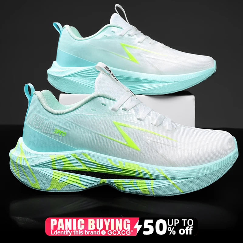 Running Shoes Carbon Board Speciality Marathon Men Sports Reticular Breathable Lightweight Women's Athletic Nonskid Sneakers
