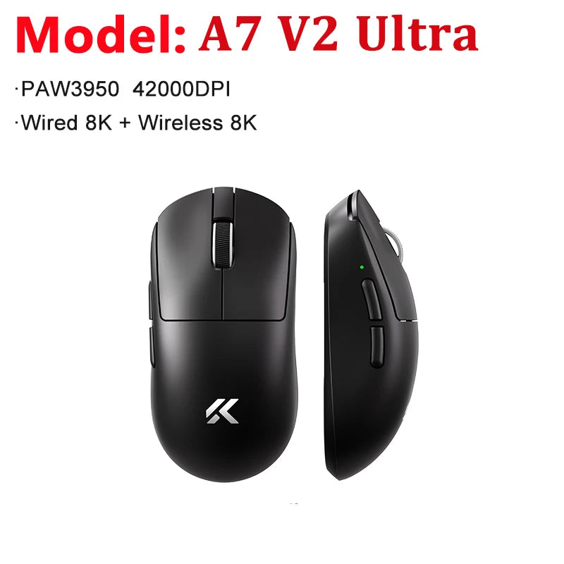 MCHOSE A7 V2 Ultra / Pro Lekka bezprzewodowa mysz gamingowa Dual 8000Hz PAW3950 TI 42000DPI dla graczy e-sportowych na PC