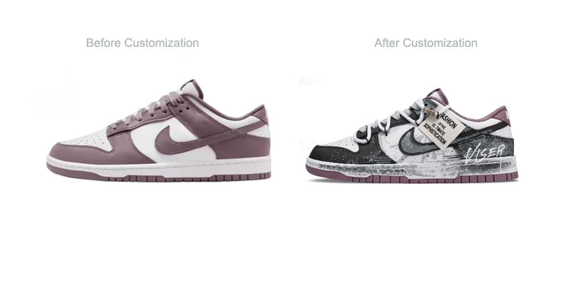 Custom Sneakers Nike Dunk Post-Apocalyptic Wasteland Graffiti Dark Trendy Low-Top Skate Shoes For Men