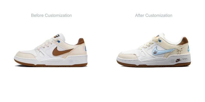 Custom Sneakers Nike Full Force Sneakers | Fresh Travel Style | Comfy Versatile Low-Top Skate Shoes for Men