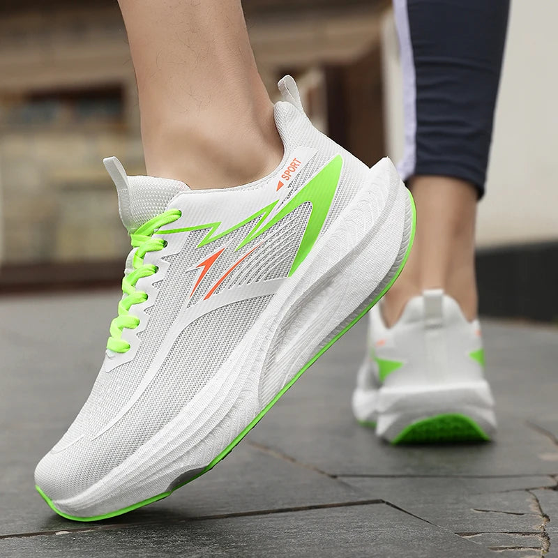 Men Sports Running Shoes Marathon Air Cushion Breathable Lightweight Comfortable Women Outdoor Athletic Sneakers Jogging Tenis
