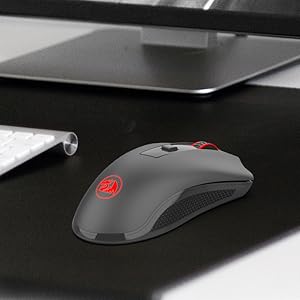 Rato sem fios Redragon M652 Optical 2.4G com recetor USB, rato portátil para gaming e escritório, 5 níveis de DPI ajustáveis